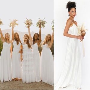 New Show Me Your MuMu Faith Maxi Dress Ivory Luxe Satin